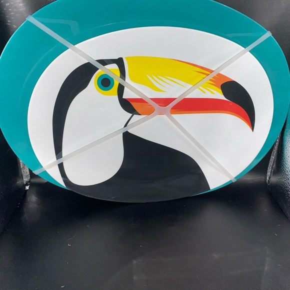 Tropical Bird Toucan Melamine Plate Set Set Of 2 NWT - Picture 2 of 6